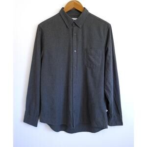 NN07 NO NATIONALITY Manza Slim Fit Flannel Shirt Charcoal Gray MR PORTER L $139